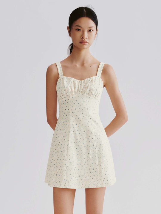Floral Printed Strappy A-Line Mini Dresses