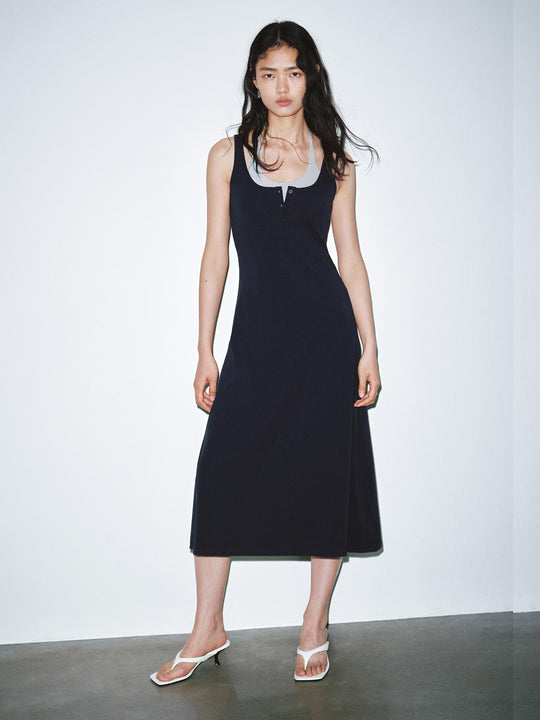 2 In 1 Strappy A-Line Midi Dresses