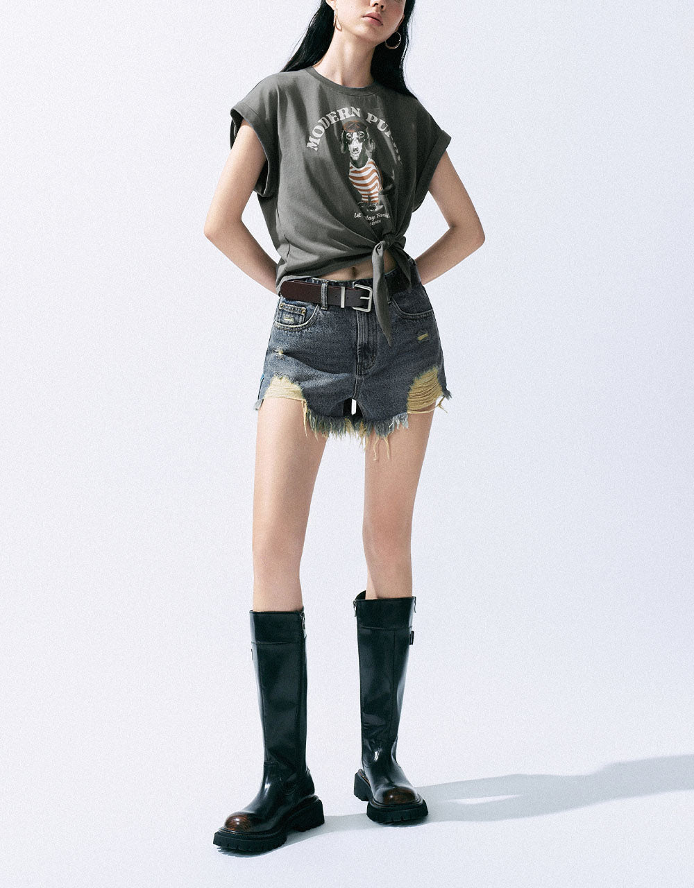 Raw Hem Denim Shorts