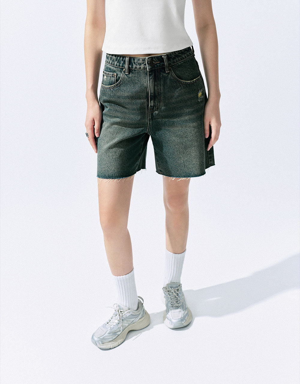 Raw Hem Denim Shorts