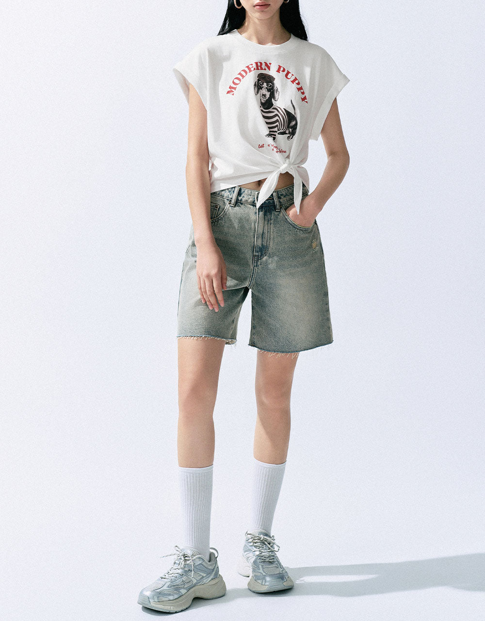 Raw Hem Denim Shorts