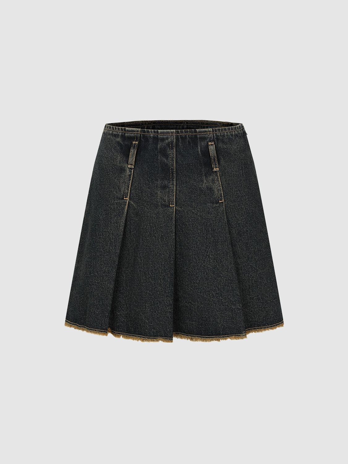 Raw Hem Mini Denim Skirt