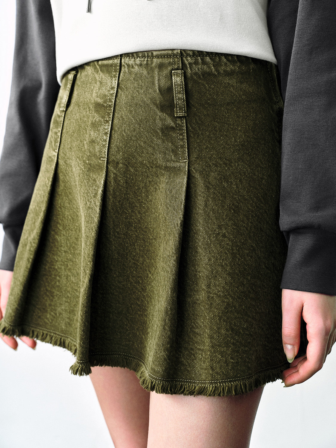 Raw Hem Mini Denim Skirt