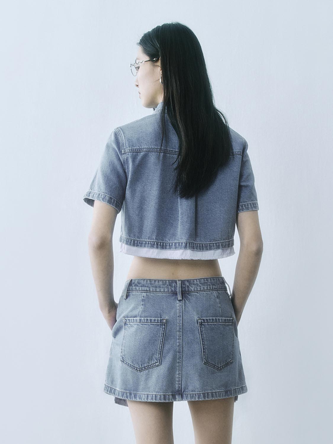 Cropped Denim Shirts