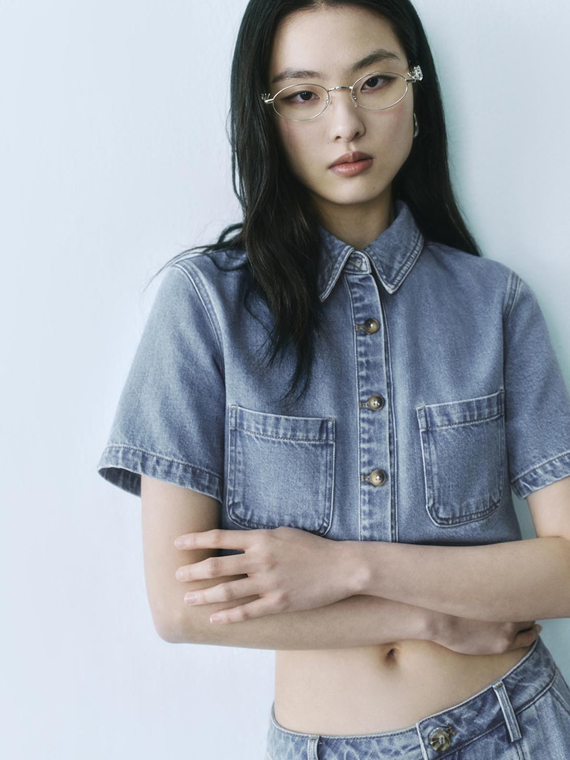 Cropped Denim Shirts