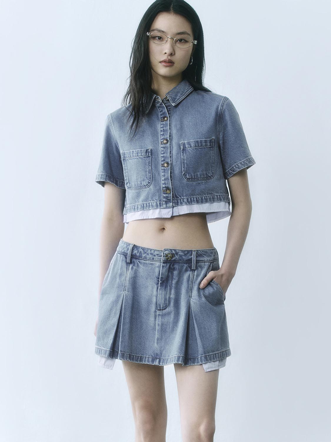 Cropped Denim Shirts