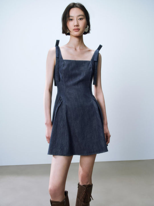 Bow Decor Denim Dresses