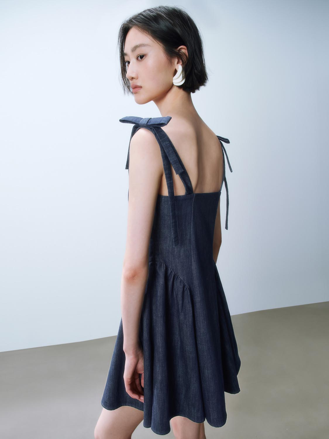 Bow Decor Denim Dresses