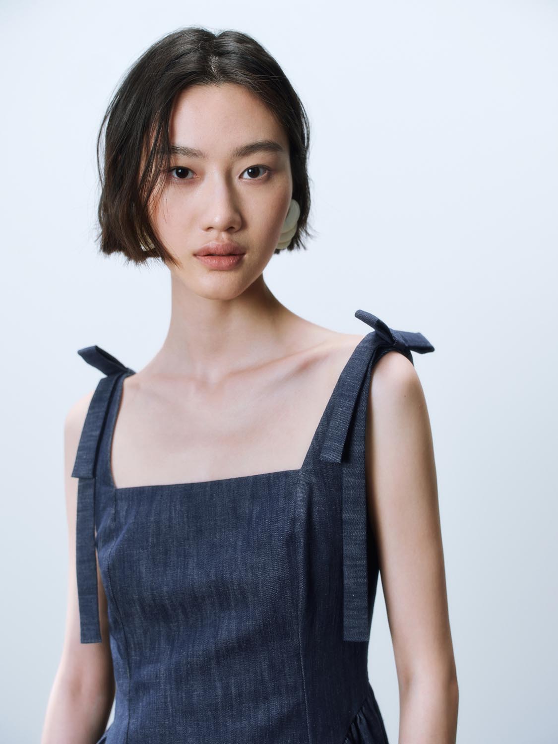 Bow Decor Denim Dresses