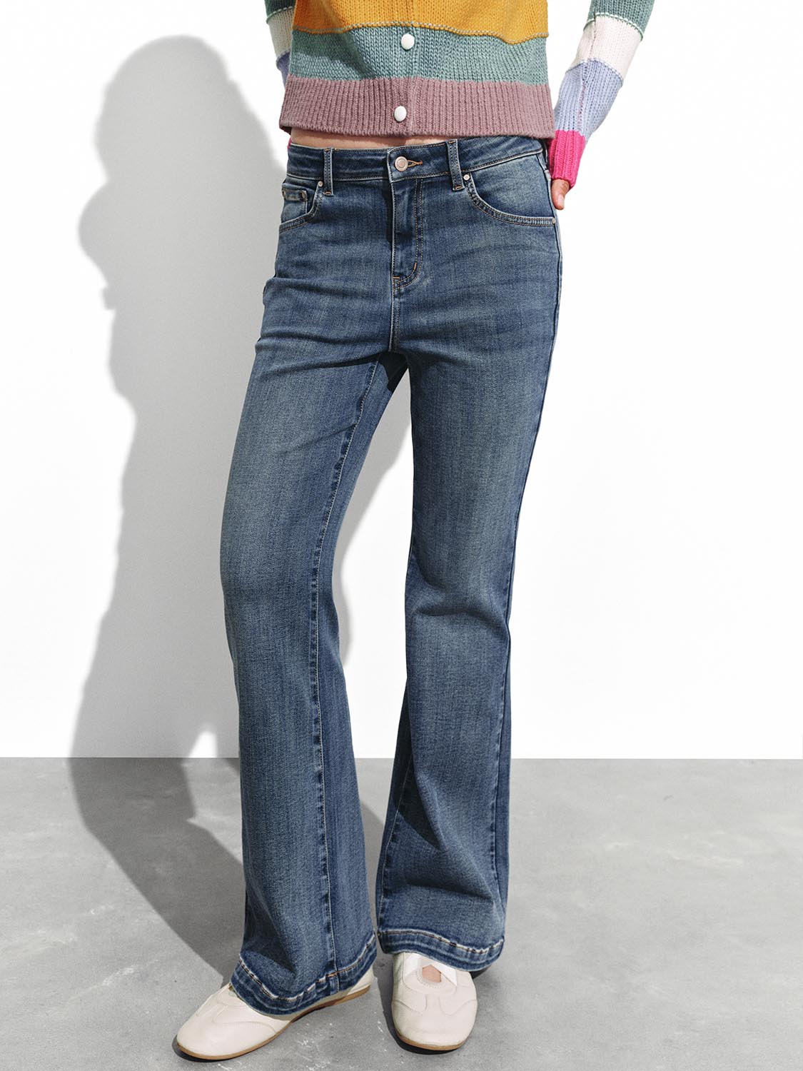 Gradient Flare Leg Jeans