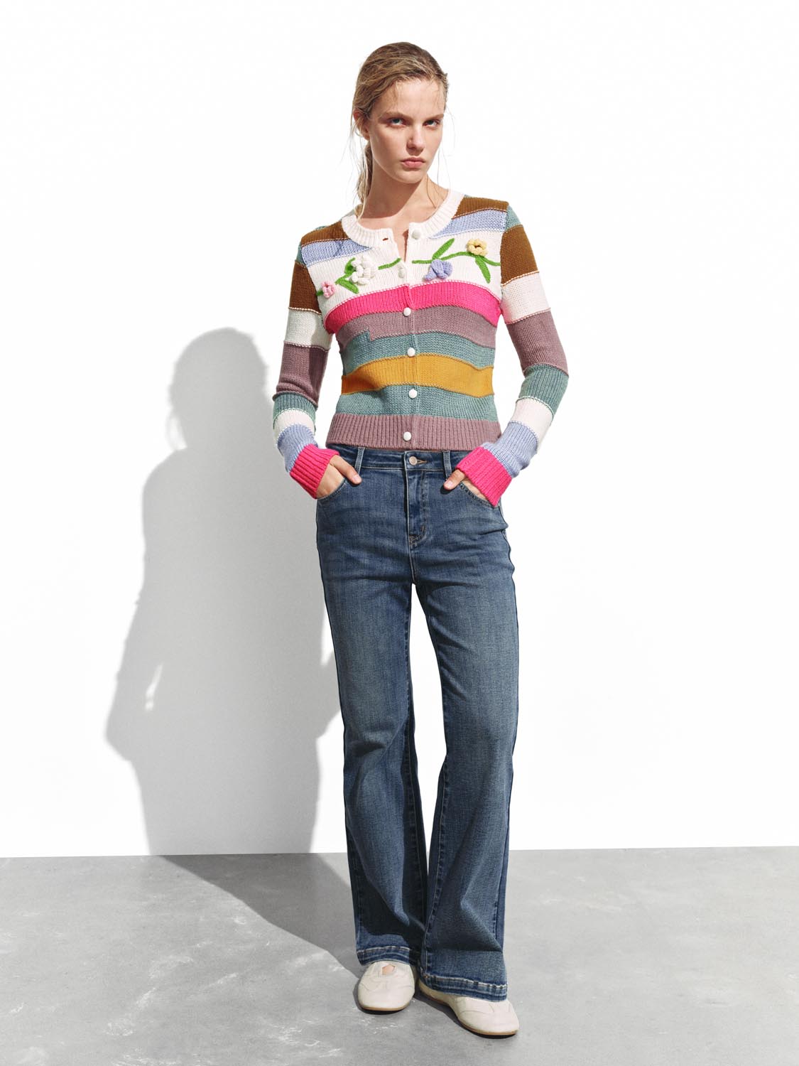 Gradient Flare Leg Jeans