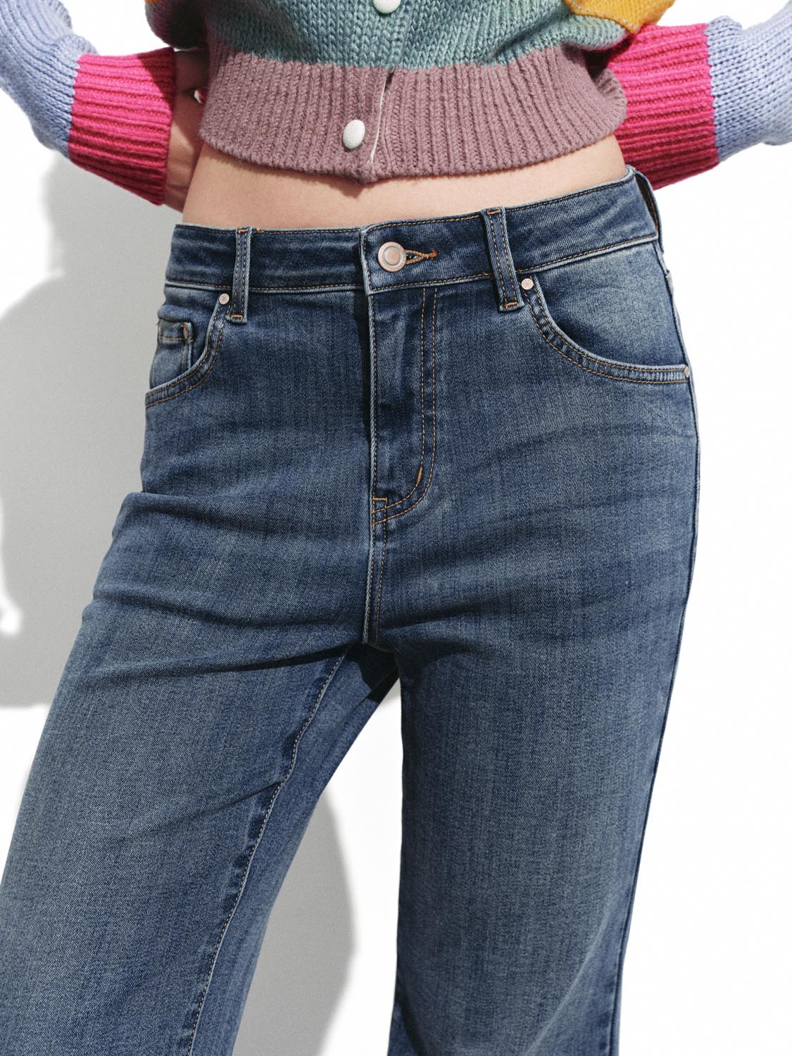 Gradient Flare Leg Jeans