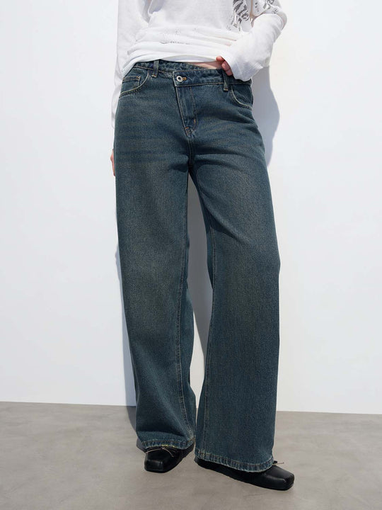 Washed Wide Leg Jeans