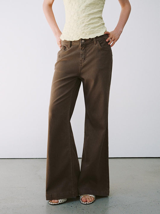 Casual Wide-leg Cotton Lyocell Blend Pants