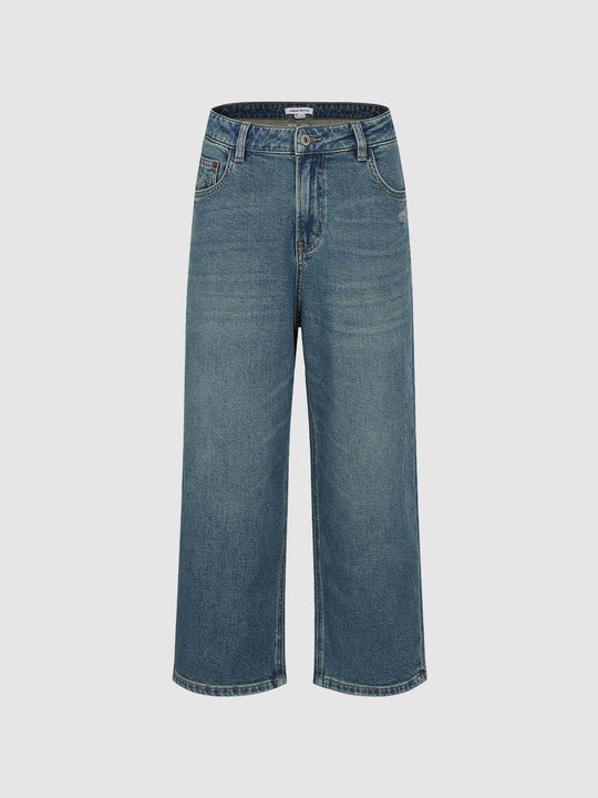 Cotton Denim Slight-Stretch Medium-Thickness With Subtle Texture And Classic Silhouette Jeans