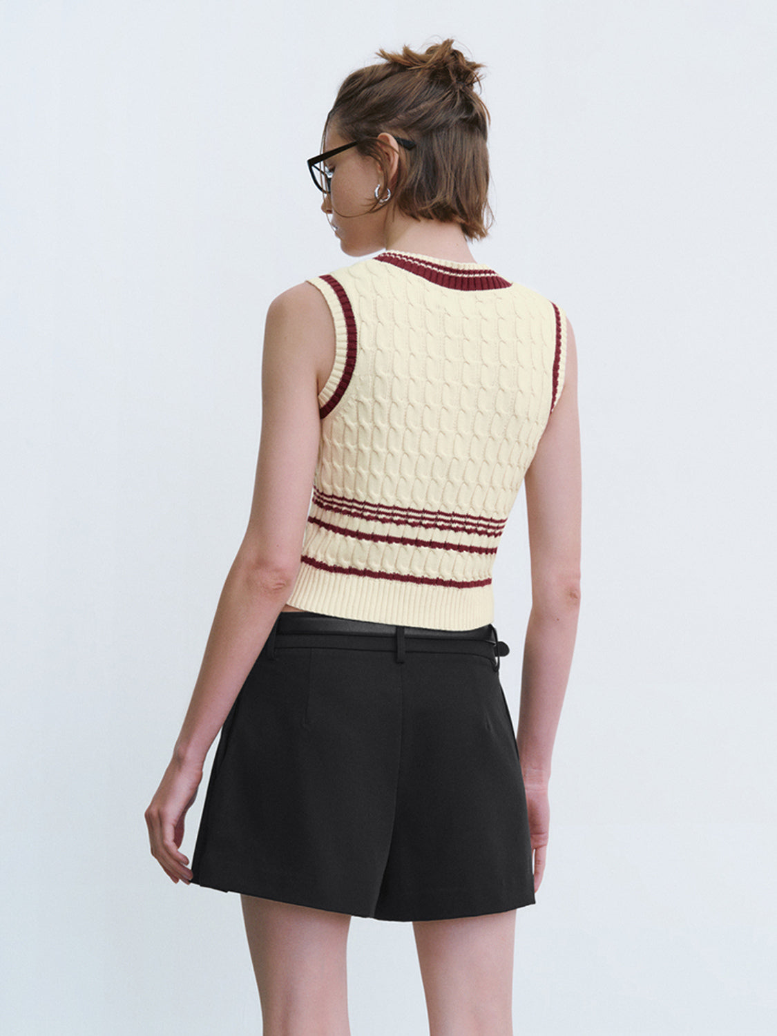 V Neck Knitted Tank Top