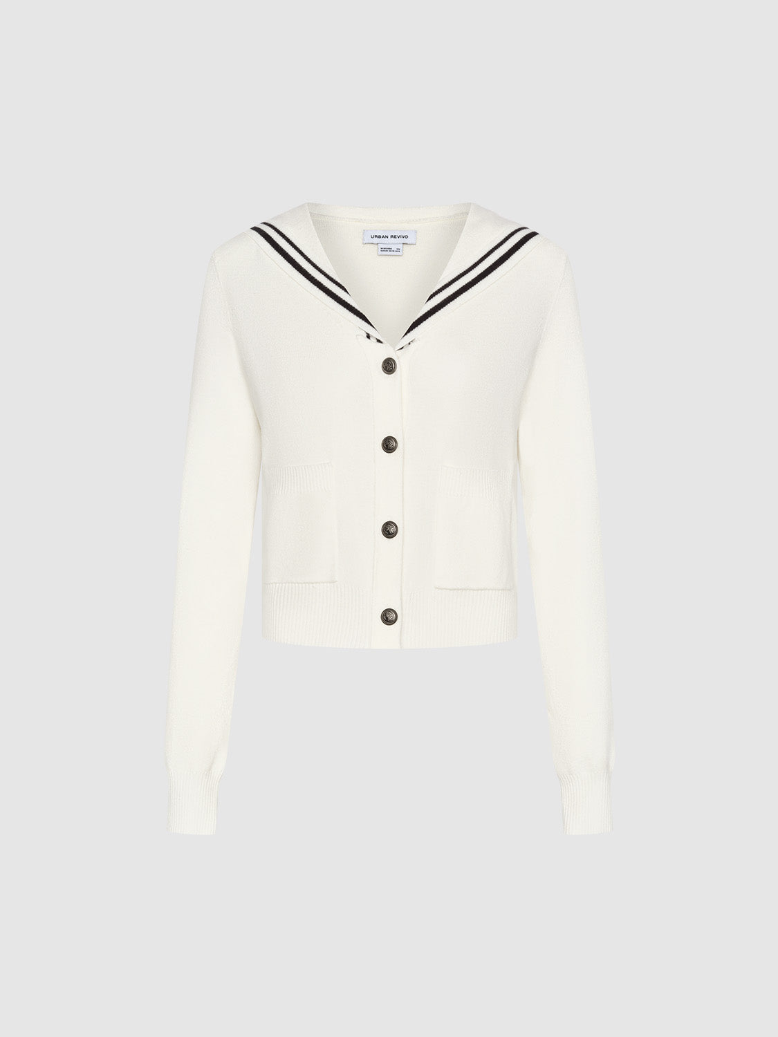 Sailor Collar Neck Knitted Cardigan