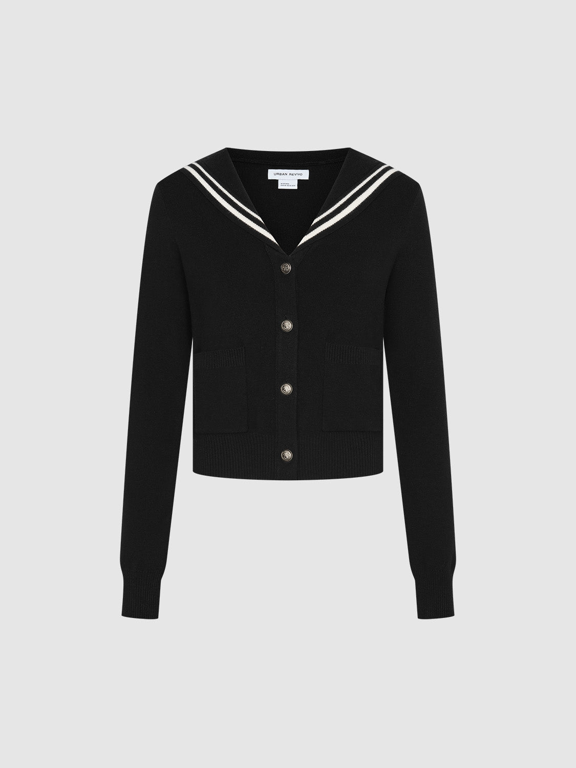 Sailor Collar Neck Knitted Cardigan