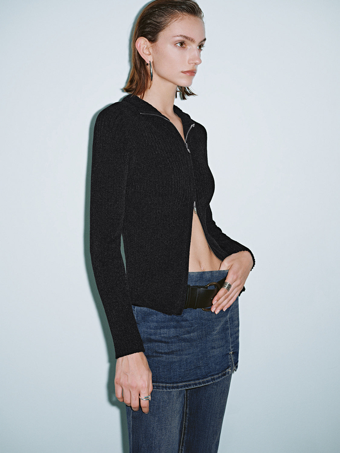 Zip Up Front Knitted Cardigans