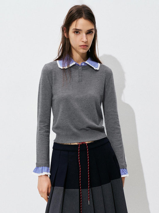 2 In 1 Long Sleeve Knitted T-Shirts