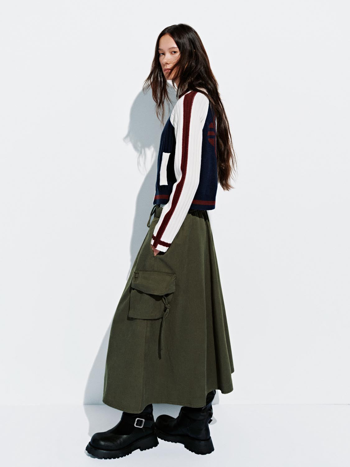 Contrast Full Zip Knitted Cardigans