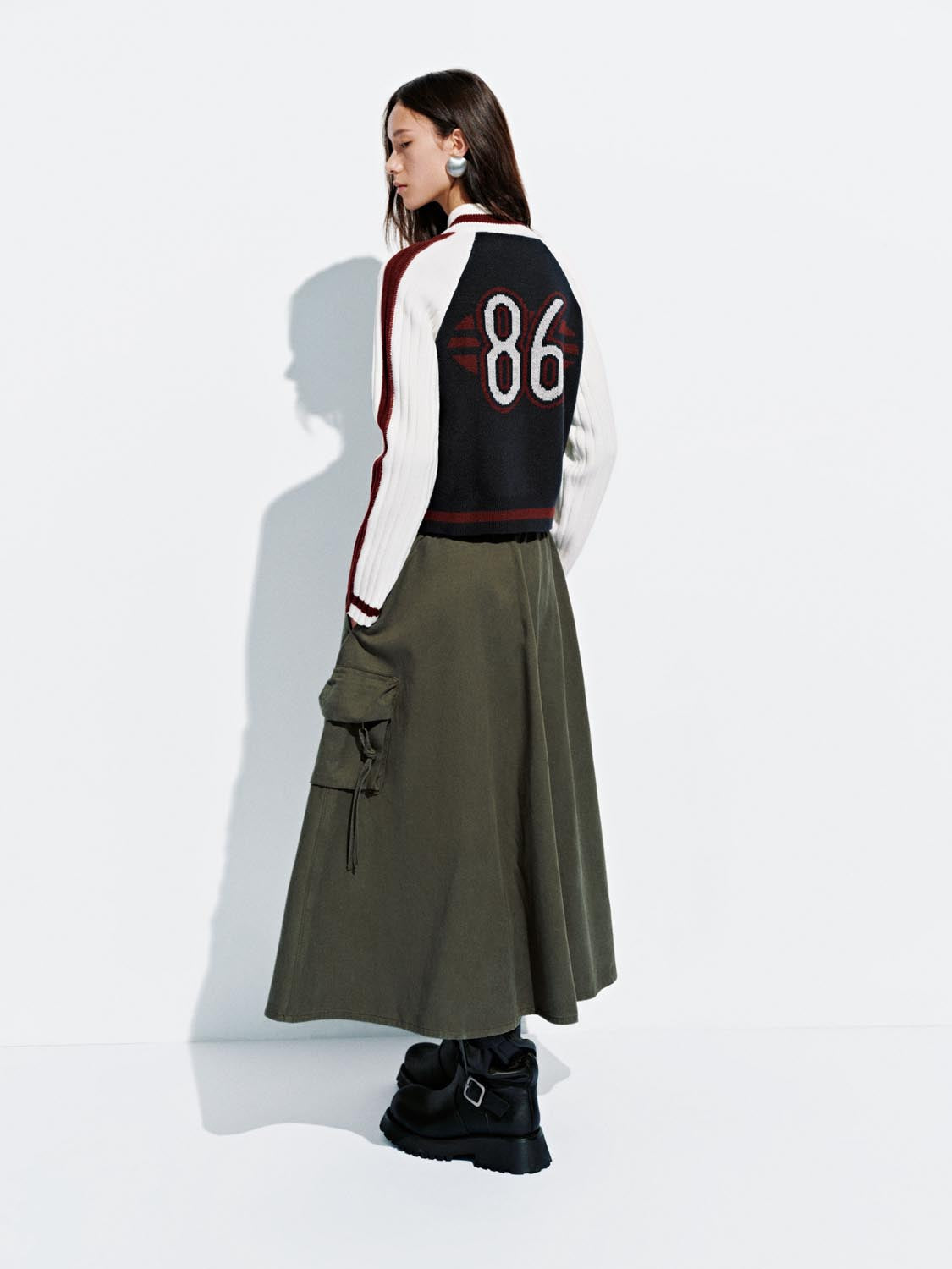 Contrast Full Zip Knitted Cardigans