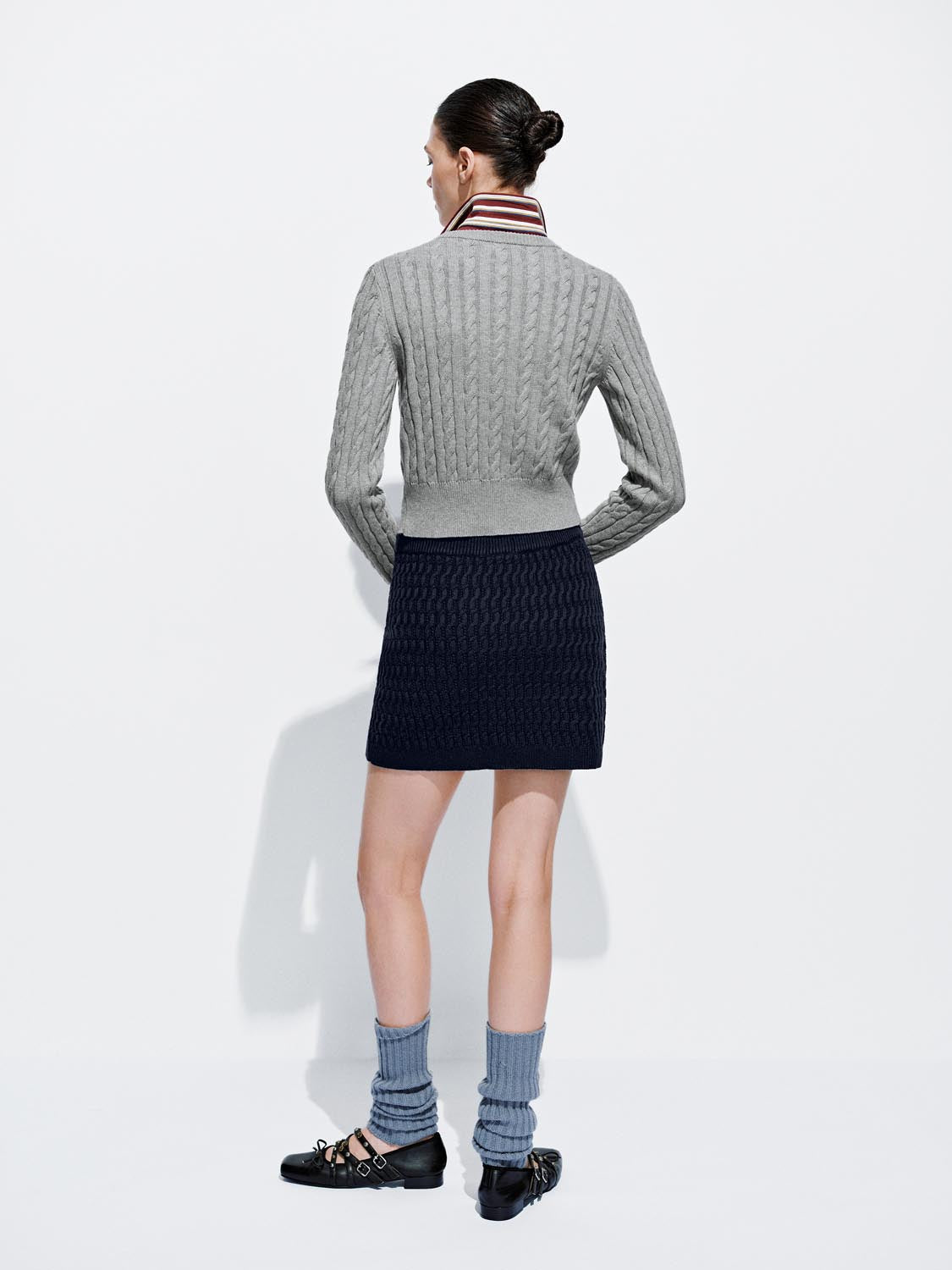 Embroidered Cable Knitted Cardigans