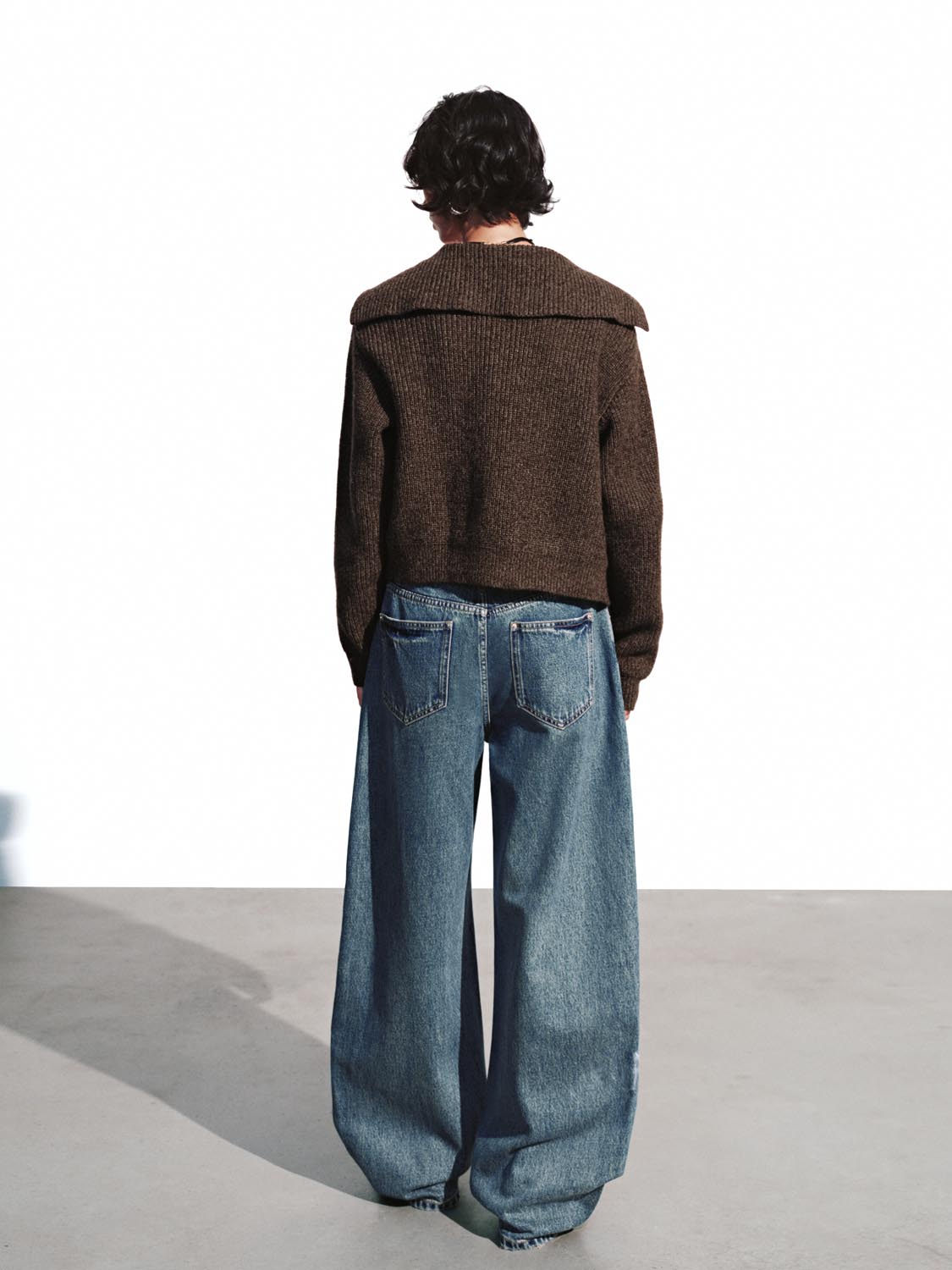 Collared Zip Up Knitted Cardigans