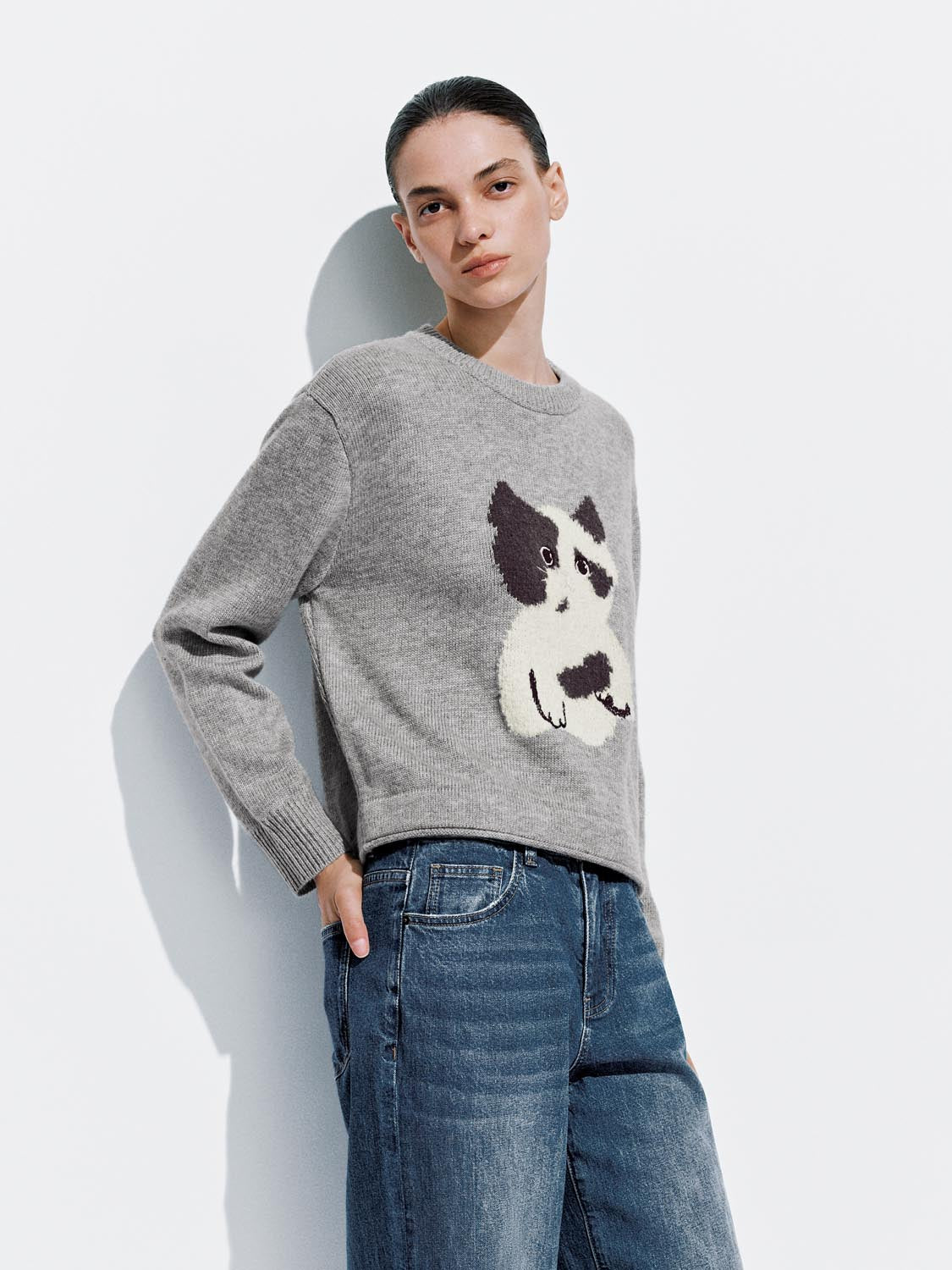 Kitten Long Sleeve Knitted T-Shirts