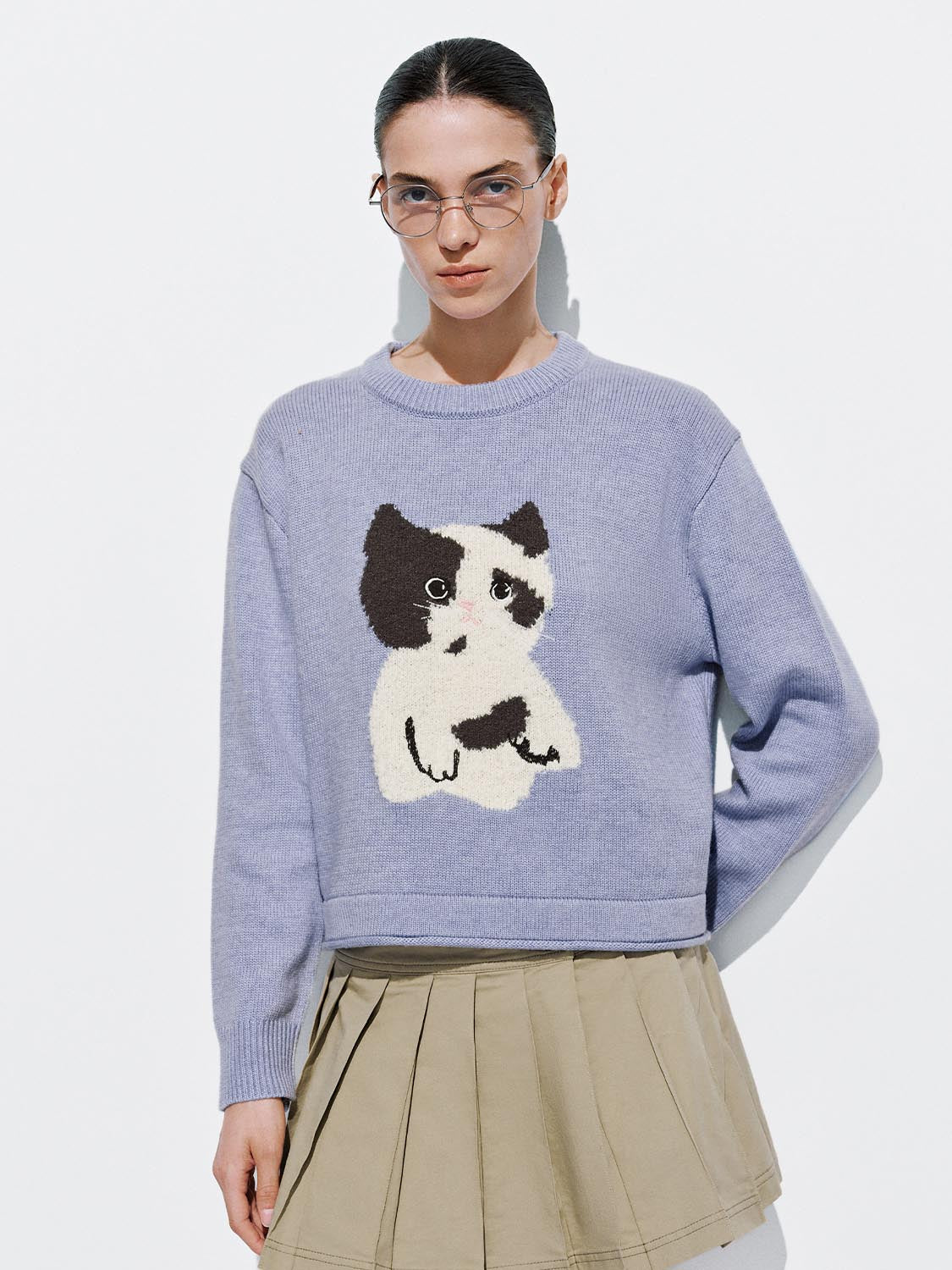 Kitten Long Sleeve Knitted T-Shirts