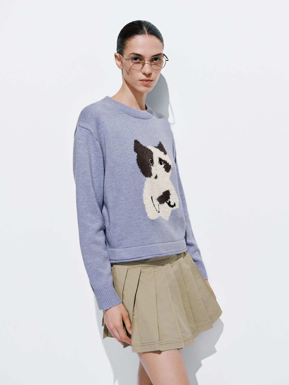 Kitten Long Sleeve Knitted T-Shirts