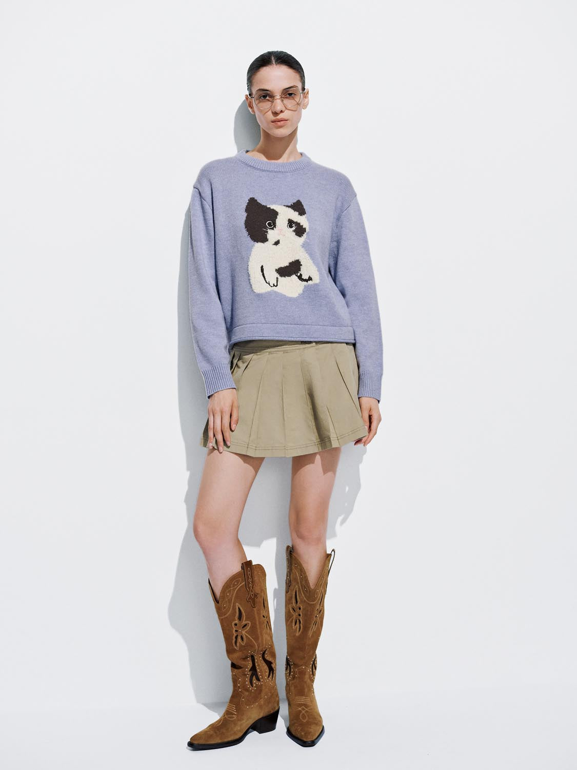 Kitten Long Sleeve Knitted T-Shirts