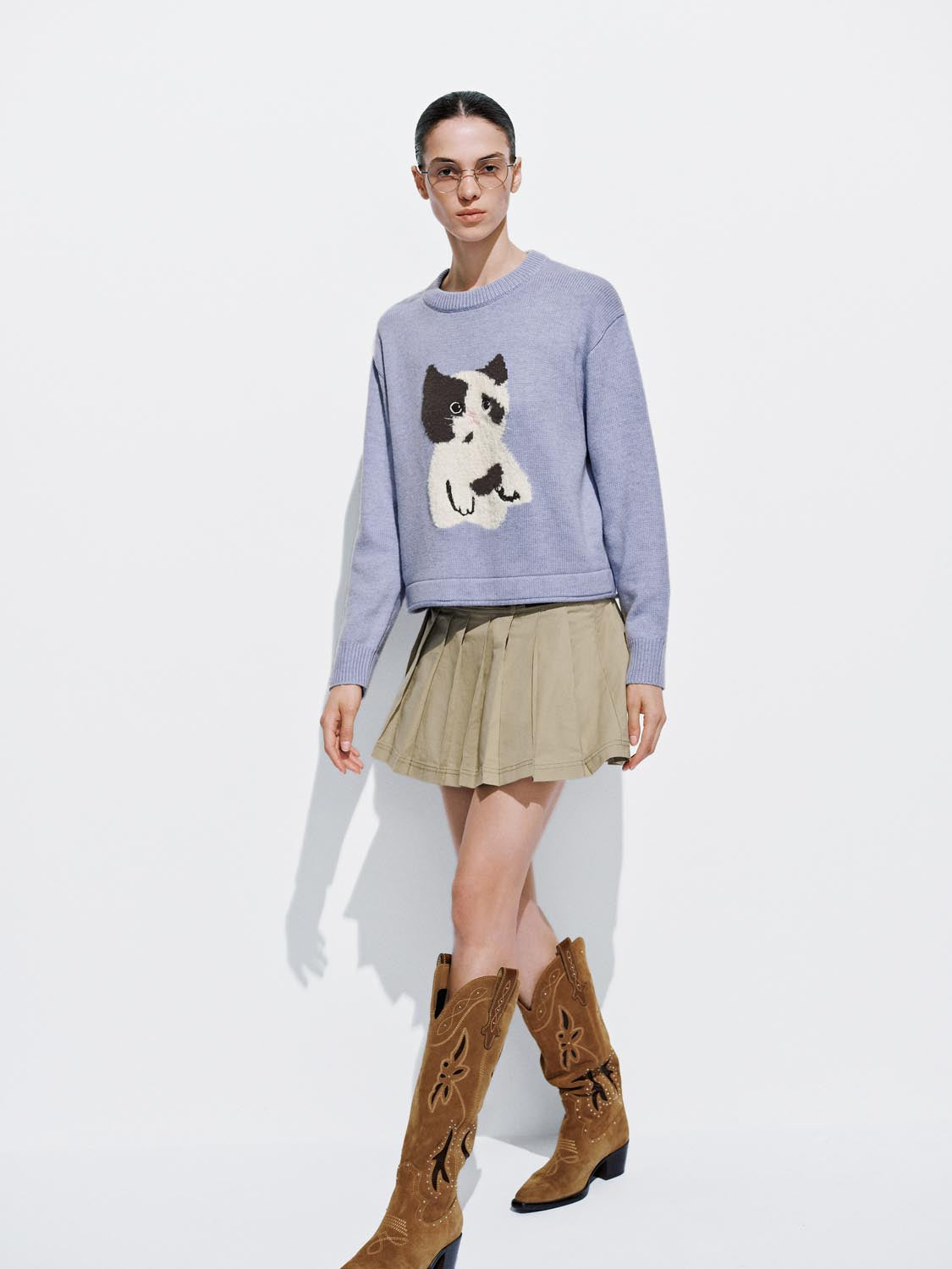 Kitten Long Sleeve Knitted T-Shirts