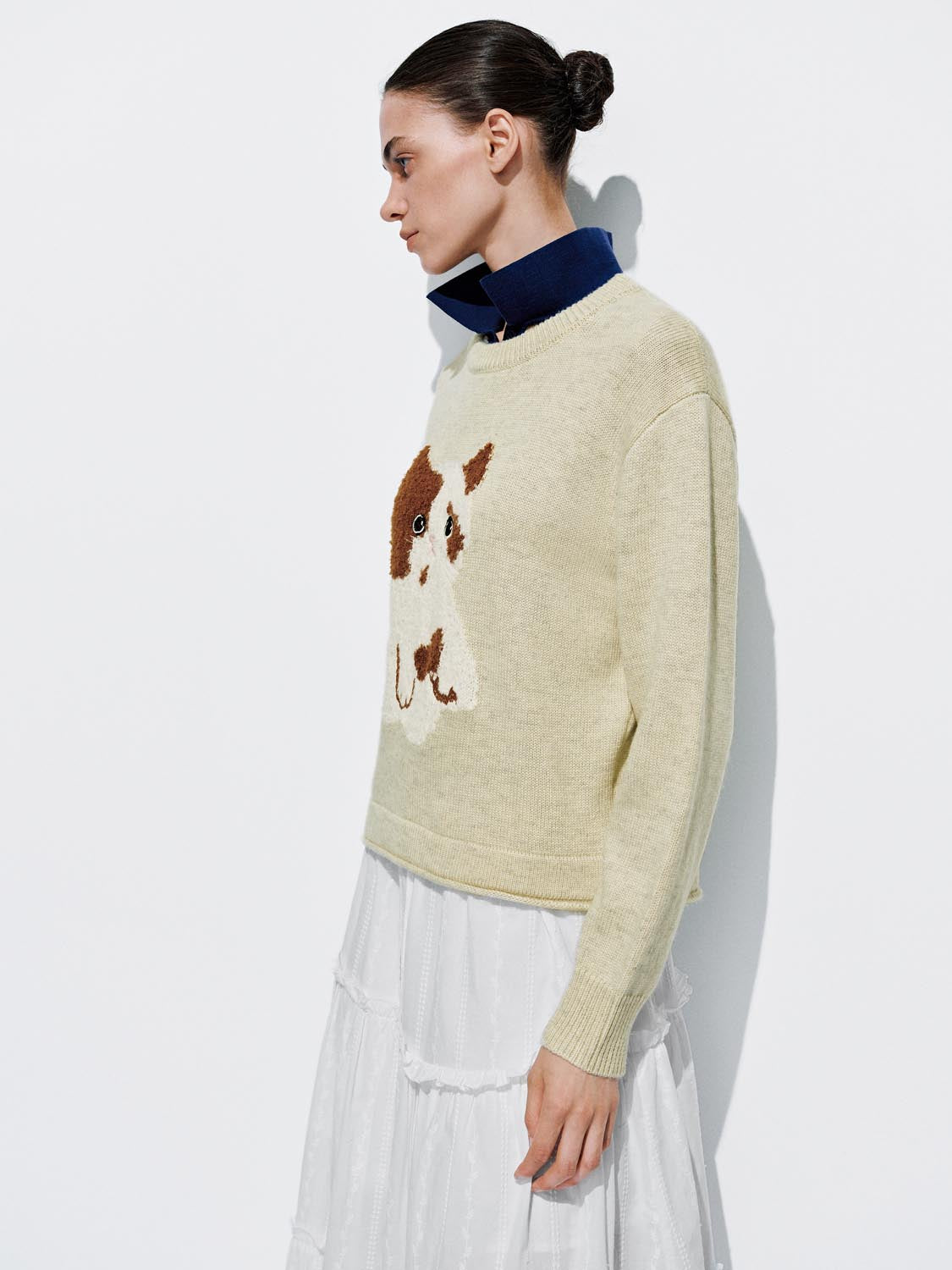 Kitten Long Sleeve Knitted T-Shirts