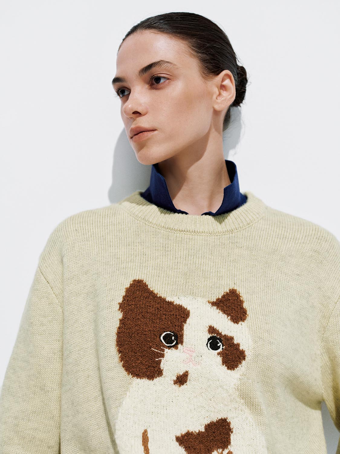 Kitten Long Sleeve Knitted T-Shirts