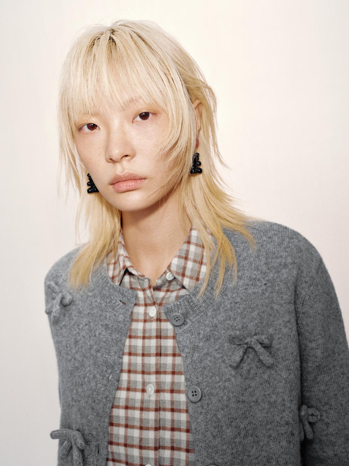 Bow Embellished Knitted Cardigans