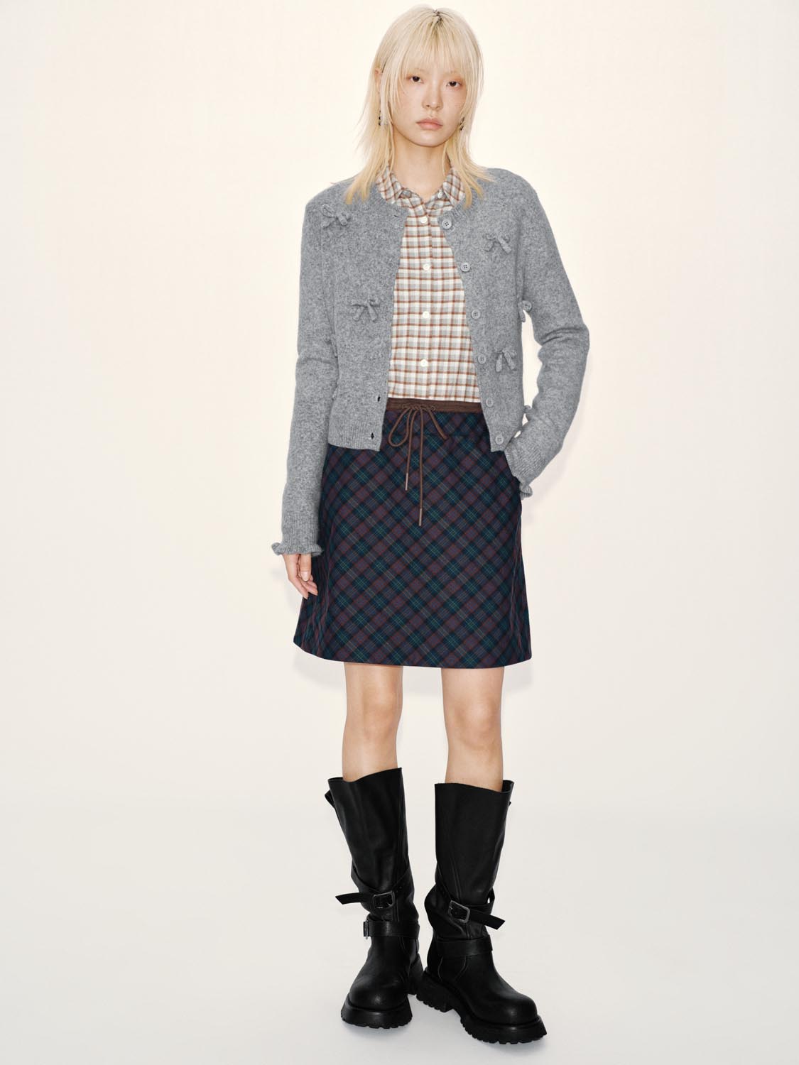 Bow Embellished Knitted Cardigans