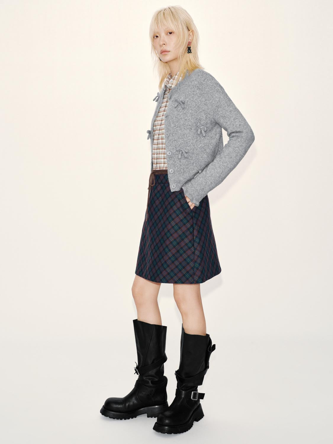 Bow Embellished Knitted Cardigans