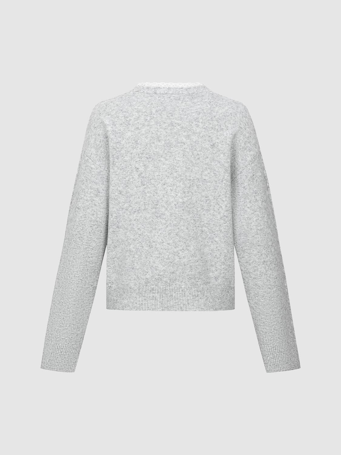 Bow Detail Lace Knitted Cardigans