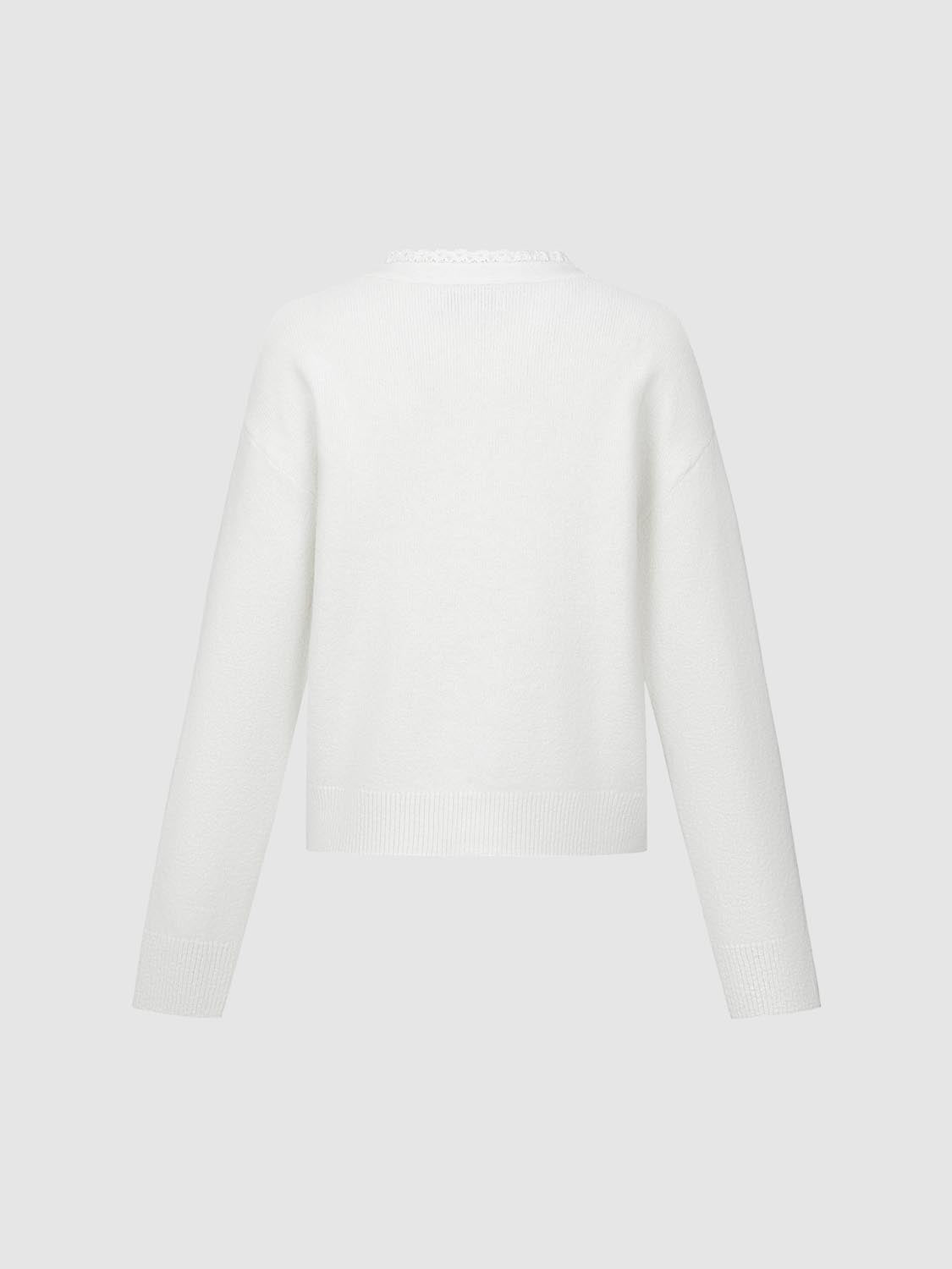 Bow Detail Lace Knitted Cardigans