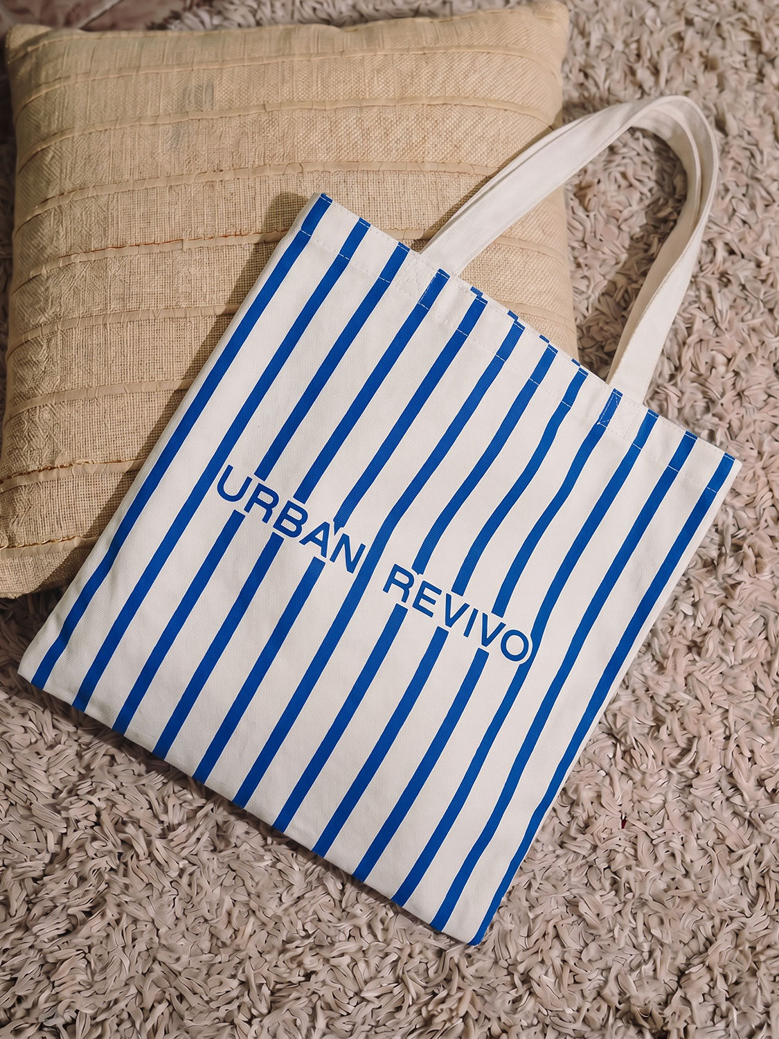 Free Gift】Classic Fit Vertical Stripe Cotton Letter Print Daily