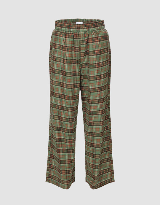 Plaid Wide Leg Pants