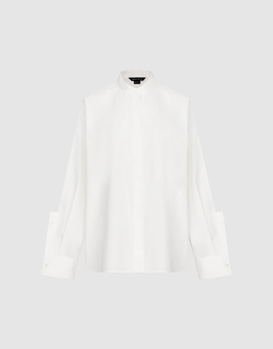 Button Up Crew Neck Shirt