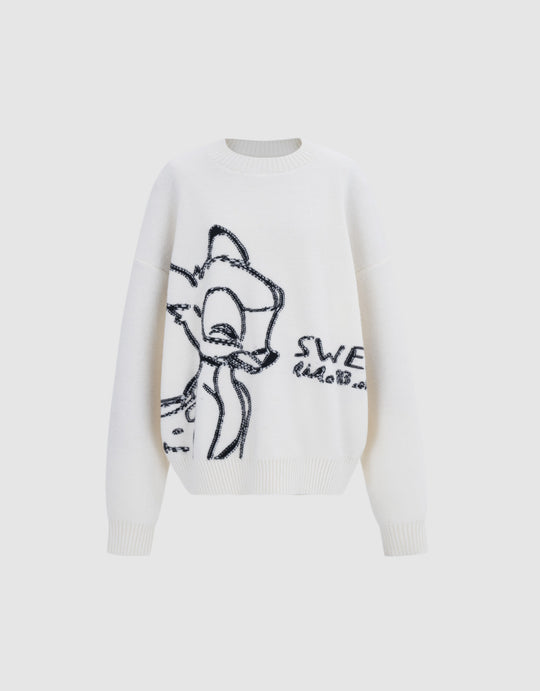 Bambi Print Sweater