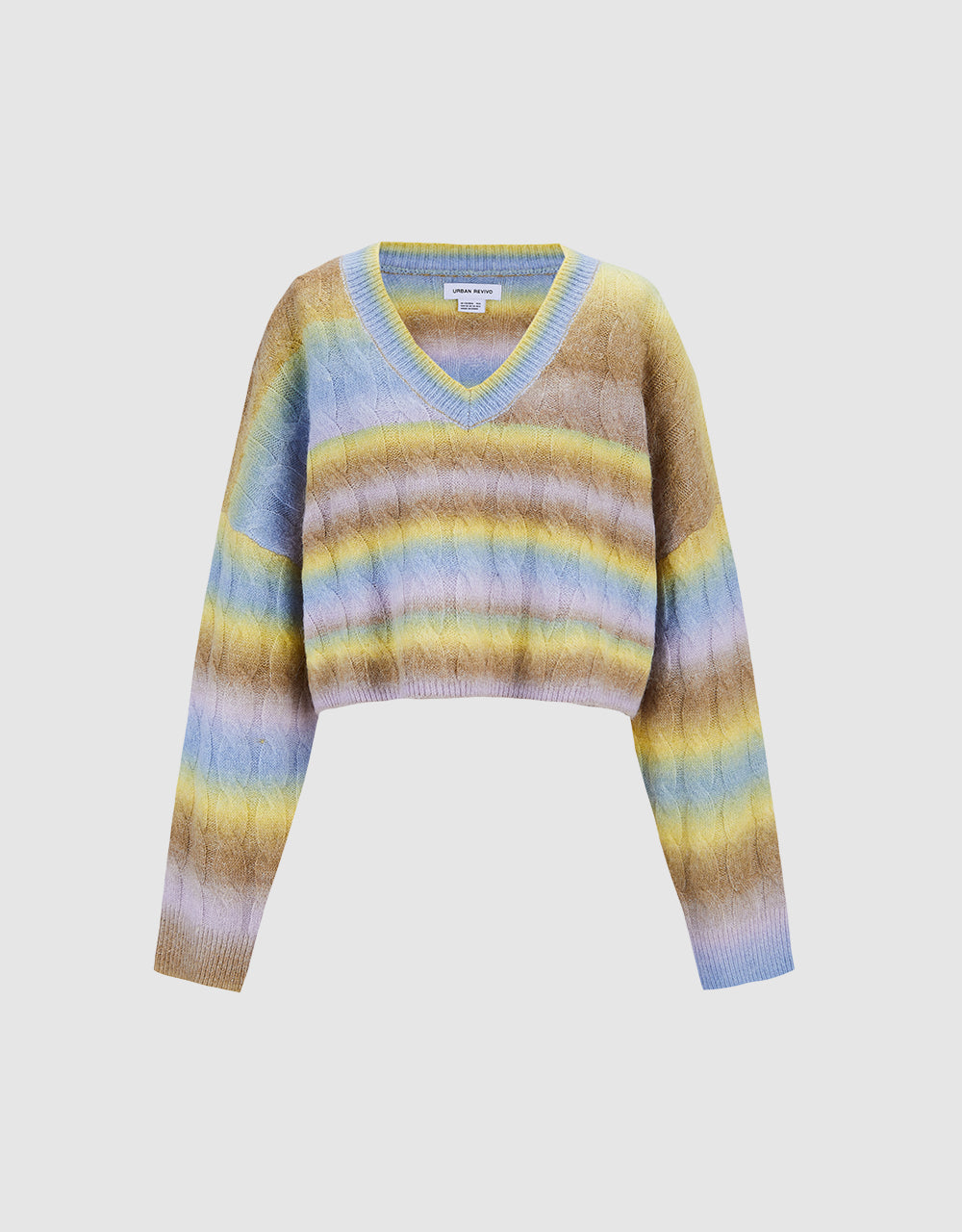 Striped Cable Knit Sweater