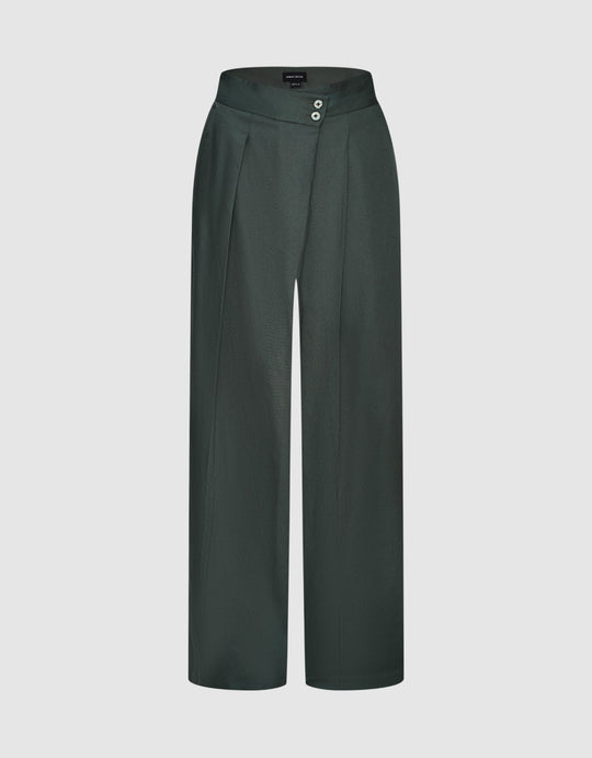 Woven Cropped Wide-Leg Pants