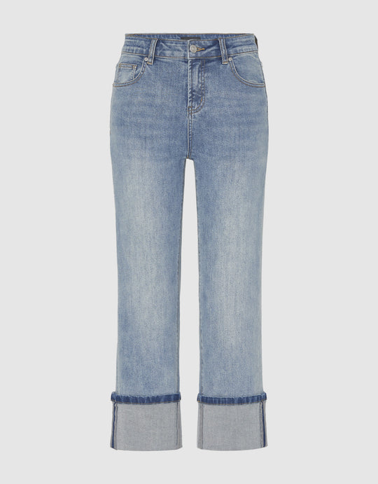 Roll Up Hem Straight Jeans