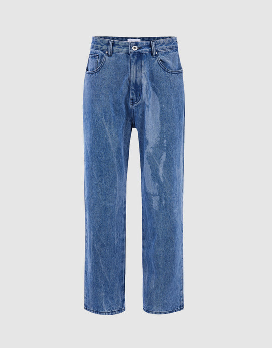 Printed Straight Jeans