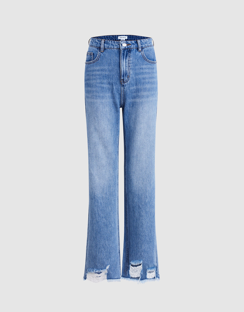 Ripped Straight Jeans