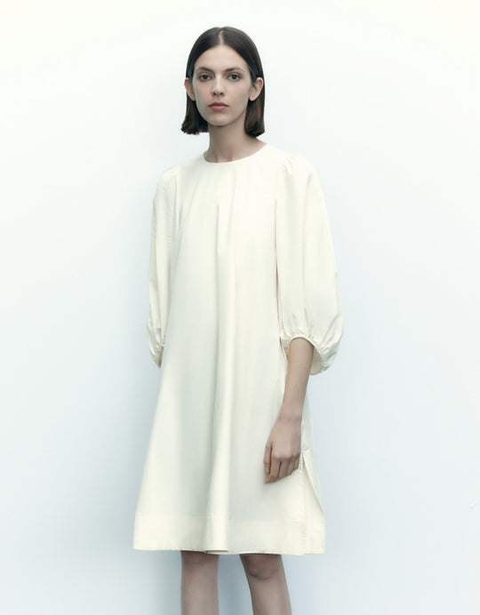 3/4 Sleeve Crew Neck Midi Dress